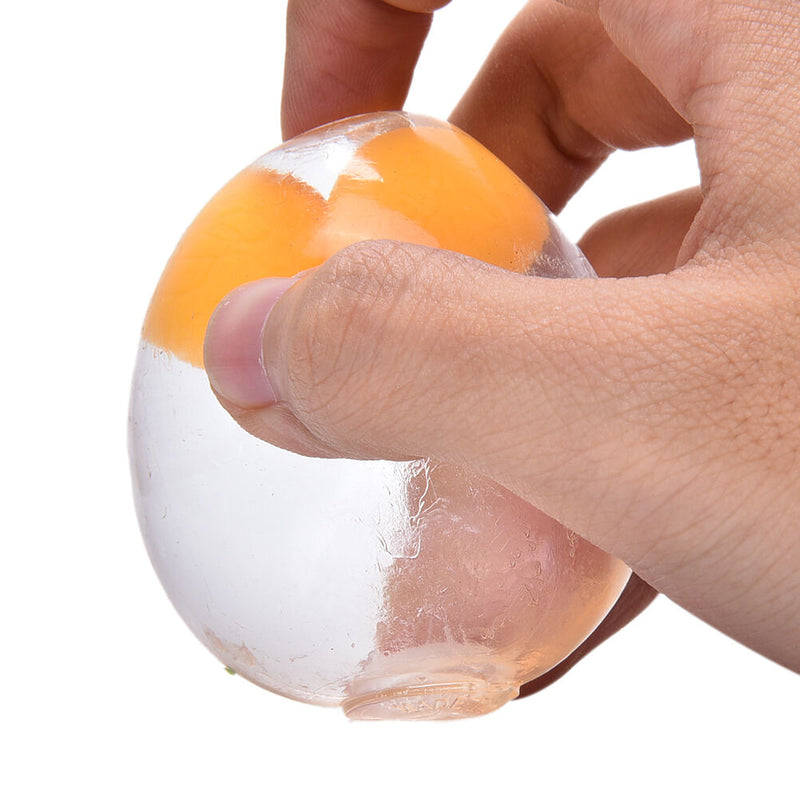 Double Yellow Egg Vent Ball Squeezing Stress Relief Water Venting Kids Toy_S Cy