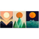 Art - Abstract Sunrise and Sunset Canvas Print Mural Mural Abstract Geometr