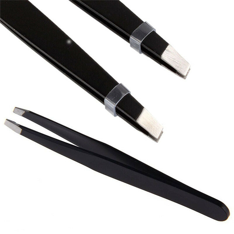 Professional Eyebrow Tweezer Slanted Hair Beauty Woman Beauty Makeup Black Tw