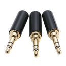 3x 3 Pole 3.5mm Male Repair Jack Plug Stereo Audio Headphone Soldering Connector