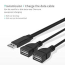 USB 2.0 Male To 2 Dual USB Female Jack Y Splitter Hub Adapter Hubs Power Co A1K4