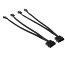 2pcs 4Pin  to 2x 3/4pin Fan Splitter Power Cable Sleeved Braided for PC