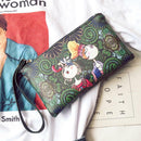 Fashion Women Ethnic Style Leather Bag Long Clutch Wallet Purse Handbag Wristlet