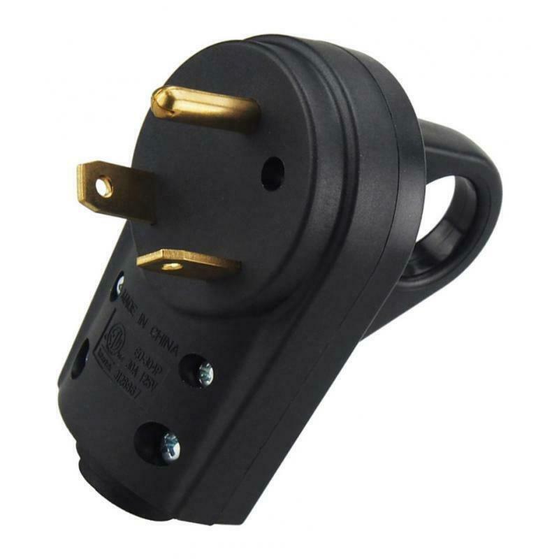 Plug Adapter Twist Lock TT-30P 30A 125V Durable for Trailer Camper RV