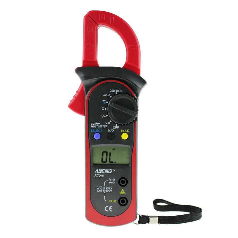 ST-201 Digital Auto Range Clamp Multimeter Tester Meter DMM AC DC Volt Ohm