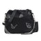 Luminous Butterfly Messenger Bag Women Drawstring Shoulder Handbag (Black)