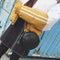 Women Sheepskin Rivet Cute Round Mini Shoulder Bag Crossbody Bag Black