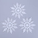 Christmas Snowflake Ornaments Sprinkles Tree Pendant 24 Pieces (White)