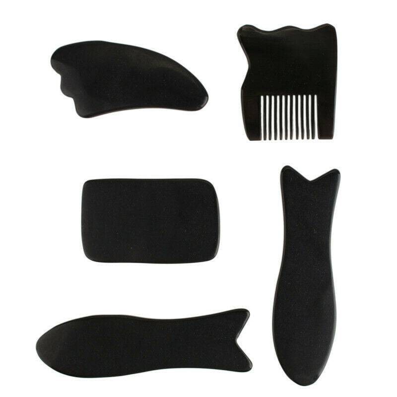 5pcs-Gua Sha Acupuncture Massage Tool Chinese Natural Scraping Tools Set