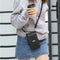 Women Messenger Bag PU Leather Phone Purse Mini Shoulder Handbag (Black)
