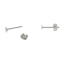 400Packs 4mm Round Flat Stud Earring Posts with Back Jewelry Making Findings