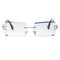Ladies Rimless Sunglasses Party Tinted Lens Metal Frame Eyewear UV 400 Blue