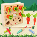 Baby Wood Montessori Toys Carrot Harvest, Magnetic Catching Worm Game, Shape