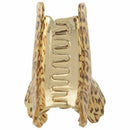 Brown Leopard Print Spring Loaded Plastic Teeth Hair Clip Claw Clamp G5W6