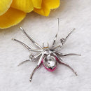 4pcs Dazzling Spider Brooch Crystal Rhinestone Animal Pins Wedding Jewelry