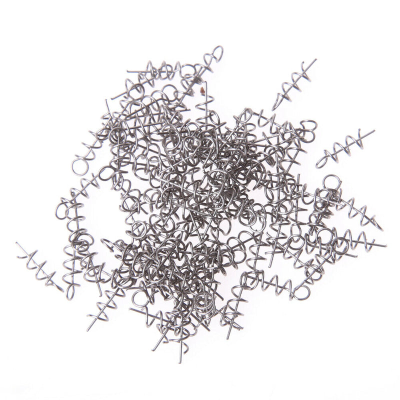 100pcs Soft Bait Lure Spring Lock Pin Crank Hook Connect Fixed Latch Fish