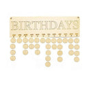 Calendar Board,Wood Birthday Reminder Board Birch Ply Plaque Sign Family &F O5R6