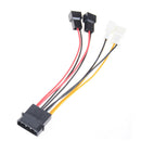 IDE 4-Pin To 4X 3-Pin TX3 Case Cooling Fan Power Adapter Converter Cable ÃŽÂ¸sTECA