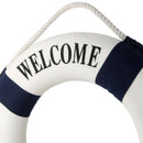 Welcome Aboard Nautical Wall Hanging Ship Boat Ring Life Buoy Cafe Decor