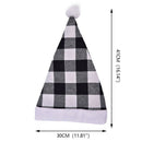 Christmas Hat Santa Claus Costume Unisex Xmas Plaid Cap Home Party Decor Hn