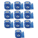 10pcs Cat Dog Pet Cohesive Bandage Gauze Tape  Wrap Claws Prints Blue