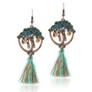Bohemian Tree of Life Long Tassel Earrings Fringe Drop Dangle Earrings Jewelr 3C