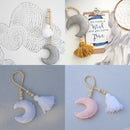Beaded Moon Tassel Hanging Ornament Curtains Tieback for Home Shop Decor