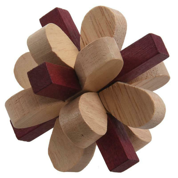 Wooden Double Color Plum Lock Lilac Locks Logic Puzzle Burr Puzzles Brain T V4X8