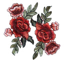 2Pcs/Set Rose Flower Patch Floral Embroidered Applique Patches Sew on For DIY TO