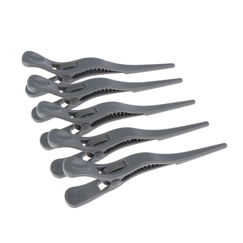 5pcs Salon Hair Clips Barber Hairdressing Sectioning Clamps Hairpins Gray