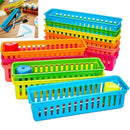 12Pcs Classroom Desk Pen & Pencil Stationery Storage Basket Organizer Tray Tool