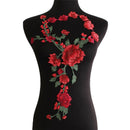 Rose Flower Applique Badge Embroidered Sew on Floral Collar Patch Dress Craft TE