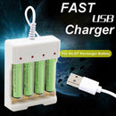 1.2V Universal 4 Slot AA/AAA Rechargeable Battery Charger Adapter USB Plug  JR