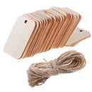 100 Piece Natural Rectangle Blank Wooden Gift Tags Wood Hanging Label Plaque
