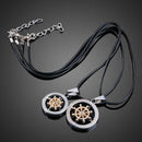 Pair of Couple Compass Pendant Necklace Boy Girl Fashion Jewelry
