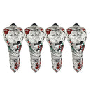 4 Count Waterproof PU Golf Headcover Protector & Interchangeable No. Tag