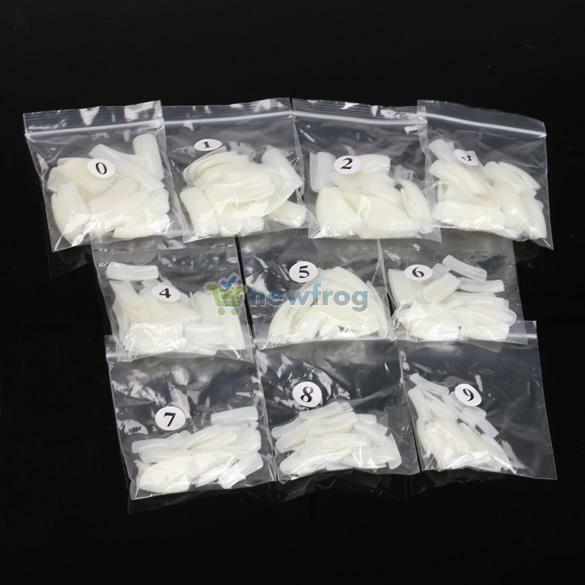 500 PCS Natural French False Acrylic UV Gel Half / Full Nail Art Tips Tools