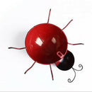4Pcs Mini Metal Ladybug Fence Hanger for Wall Hanging Outdoor Garden Decor,