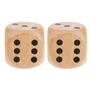 Extra Large Wooden Dice With Rounded Corner D6 Six Sided Dice 5cm Brown 2pcs