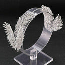 Weddings Bride Feather Headband Crystal Rhinestone Crown Hair Wrap Hoop PWK