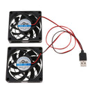 Computer Case Fan USB Radiator Cooling Heatsink with 2 Fans 7cm for Router