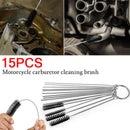 15pc Car Motorcycle Carburetor Cleaning Needles brushes Dirt Jet Remove Tool Kit
