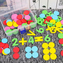 Wooden Counting Disc Math Arithmetic Teach Aids Learning Puzzle Digital Kid Gift