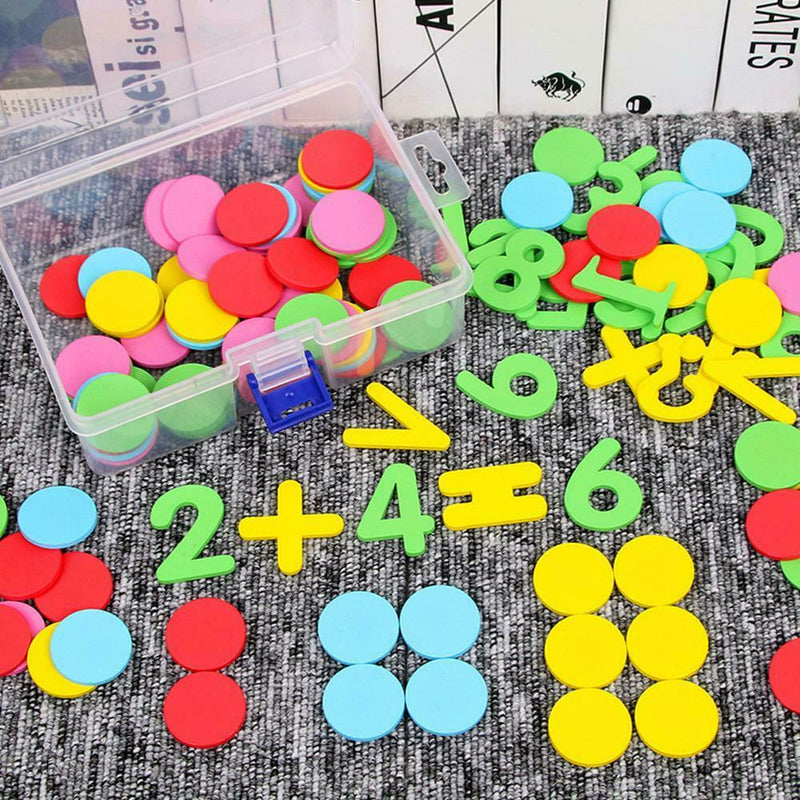 Wooden Counting Disc Math Arithmetic Teach Aids Learning Puzzle Digital Kid Gift