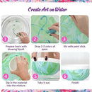 New Marbling Painting Kit DIY Painting on Water Creative Art Set of 6 Colors