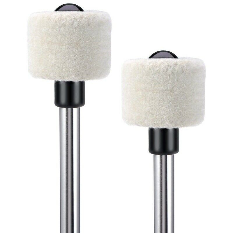 2Pcs Bass Drum Mallet Felt Head Percussion Mallets Timpani Sticks with Stai