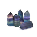 1x Natural Hexagonal Crystal Quartz Healing Fluorite Wand Stone Colourful Gem ME