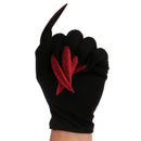 Scary Woman Witch Gloves w/ Long Red Glitter Fingernails Halloween Costume