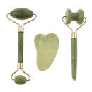 Set of 3x Natural Jade Facial Beauty Massage Roller Masasge Scraping Board