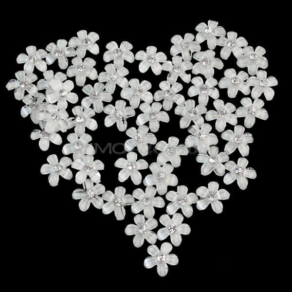 50X Charm Rhinestone Decoration Flower Design Nail Art Tips Manicure Accessories